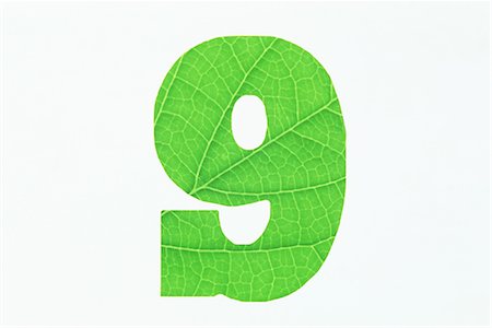 Green Number 9 on White Background Stock Photo - Premium Royalty-Free, Code: 622-02757721