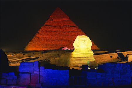 simsearch:622-02758096,k - Great Sphinx of Giza and Pyramids of Egypt Foto de stock - Sin royalties Premium, Código: 622-02758104