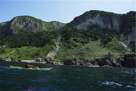 shiretoko peninsula - Person Boating on Kayak,  Hokkaido, Japan Foto de stock - Sin royalties Premium, Código: 622-02759045