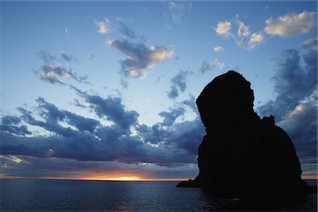 shiretoko peninsula - Scenic View of Sunset Over River Foto de stock - Sin royalties Premium, Código: 622-02759056