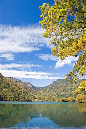 Scenic View of Mountain and Lake, Tochigi Prefecture, Japan Stock Photo - Premium Royalty-Free, Code: 622-02759244