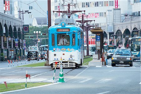 simsearch:622-02759352,k - Streetcar on Tramway at Kyushu,Kagoshima Prefecture,Japan Stock Photo - Premium Royalty-Free, Code: 622-02759566