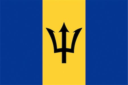 Drapeau National de la Barbade Photographie de stock - Premium Libres de Droits, Code: 622-03446239
