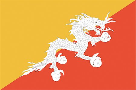 Bhoutan drapeau National Photographie de stock - Premium Libres de Droits, Code: 622-03446244