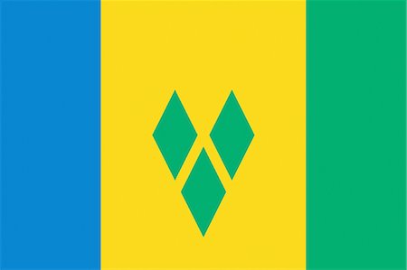 st vincent - Saint Vincent and the Grenadines National Flag Foto de stock - Sin royalties Premium, Código: 622-03446360