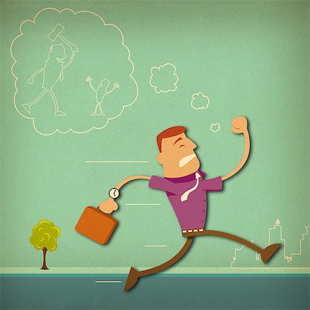 Businessman running Stock Photo - Premium Royalty-Free, Code: 630-06724106