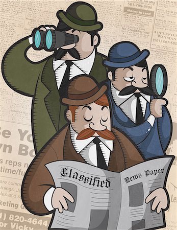 searching - Three businessmen searching job Photographie de stock - Premium Libres de Droits, Code: 630-06724235