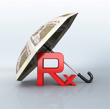 Rx symbol under an umbrella Stock Photo - Premium Royalty-Free, Code: 630-06724275