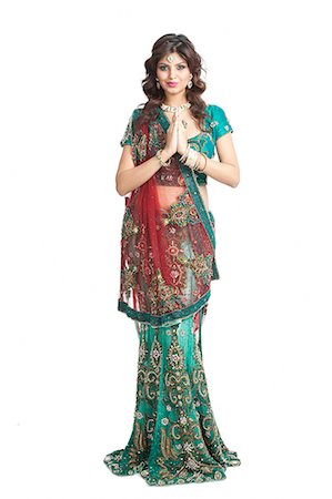 sari full shot for women - Woman greeting on Diwali Stock Photo - Premium Royalty-Free, Code: 630-06724467