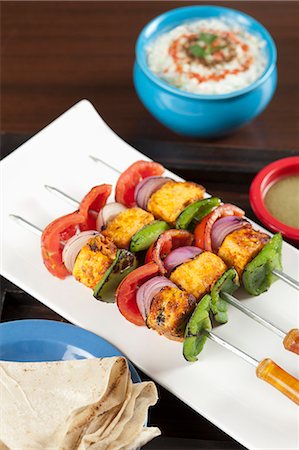 simsearch:630-06724861,k - Close-up of grilled vegetable kebab Stockbilder - Premium RF Lizenzfrei, Bildnummer: 630-06724854