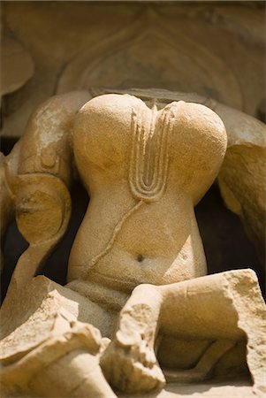 Ruin of a sculpture, Kandariya Mahadeva Temple, Khajuraho, Chhatarpur District, Madhya Pradesh, India Photographie de stock - Premium Libres de Droits, Code: 630-06721821