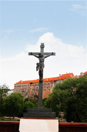 south bohemian region - Crucifix in a city, Cesky Krumlov, South Bohemian Region, Czech Republic Stock Photo - Premium Royalty-Free, Code: 630-06722148