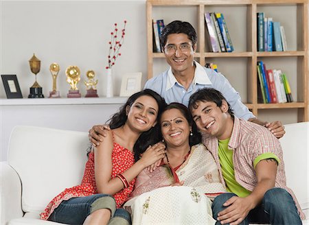 family happy asian four - Portrait of a happy family Stock Photo - Premium Royalty-Free, Code: 630-06722825