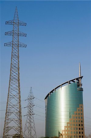 electric tower looking up - Low angle view of an office building Stock Photo - Premium Royalty-Free, Code: 630-06723573