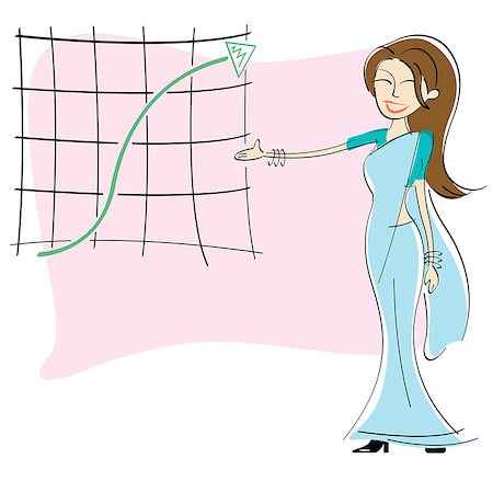 Businesswoman showing graph of growth Foto de stock - Sin royalties Premium, Código: 630-06723824