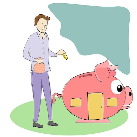 simsearch:630-06724088,k - Businessman putting money into a piggy bank house Stock Photo - Premium Royalty-Free, Code: 630-06723829
