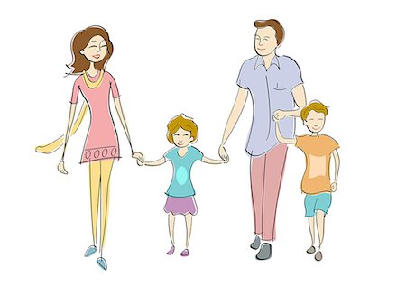 family cutout - Parents with their children Stock Photo - Premium Royalty-Free, Code: 630-06723937