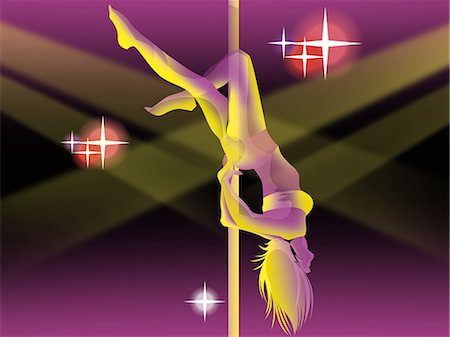 danseur exotique - Woman pole dancing in a nightclub Photographie de stock - Premium Libres de Droits, Code: 630-06723931