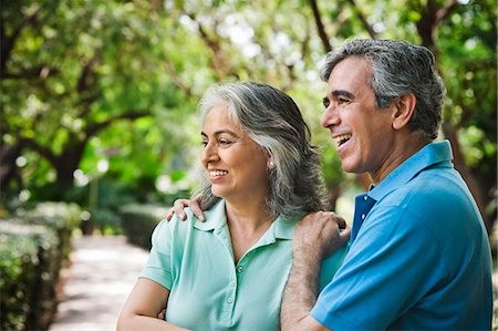 Close-up of a mature couple smiling, Lodi Gardens, New Delhi, India Stock Photo - Premium Royalty-Free, Code: 630-07071259