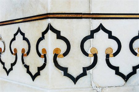 Close-up of a pattern on the wall of a mausoleum, Taj Mahal, Agra, Uttar Pradesh, India Stock Photo - Premium Royalty-Free, Code: 630-01127284