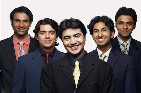 simsearch:630-01128784,k - Portrait of five businessmen smiling Stock Photo - Premium Royalty-Free, Code: 630-01128634