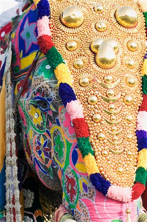 Close-up of the head of a painted elephant, Elephant Festival, Jaipur, Rajasthan, India Stock Photo - Premium Royalty-Free, Code: 630-01129562