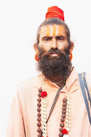 sadhu face photography - Portrait of a sadhu Stock Photo - Premium Royalty-Free, Code: 630-01490682