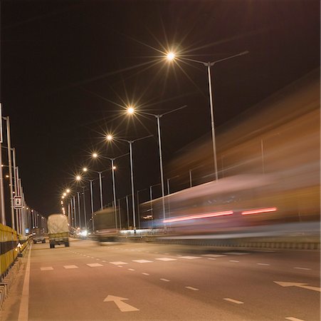 photography speed lights blurred - Truck on the highway at night, Delhi-Mumbai Highway, India Stock Photo - Premium Royalty-Free, Code: 630-01707733