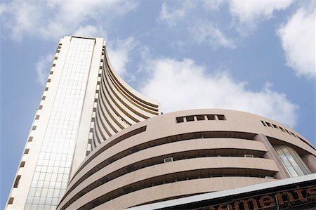 stockmarket - Low angle view of a stock exchange building, Bombay Stock Exchange, Dalal Street, Mumbai, Maharashtra, India Stock Photo - Premium Royalty-Free, Code: 630-01708680