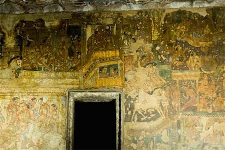 simsearch:630-01708847,k - Mural on the wall of a cave, Ajanta, Maharashtra, India Stock Photo - Premium Royalty-Free, Code: 630-01708810