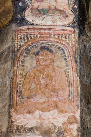 simsearch:630-01708847,k - Fresco of Buddha on the wall of a cave, Ajanta, Maharashtra, India Stock Photo - Premium Royalty-Free, Code: 630-01708837