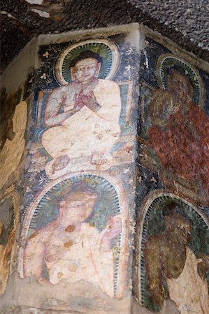 simsearch:630-01708997,k - Fresco of Buddha on the column of a cave, Ajanta, Maharashtra, India Foto de stock - Sin royalties Premium, Código: 630-01708840