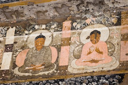 Close-up of a mural in a cave, Ajanta, Maharashtra, India Stock Photo - Premium Royalty-Free, Code: 630-01708874