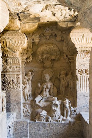 simsearch:630-01708979,k - Statues in a cave, Ellora, Aurangabad, Maharashtra, India Foto de stock - Sin royalties Premium, Código: 630-01708949