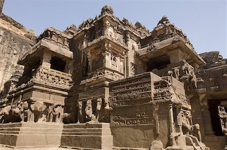Old ruins of a temple, Ellora, Kailash temple, Aurangabad, Maharashtra, India Stock Photo - Premium Royalty-Free, Code: 630-01708957
