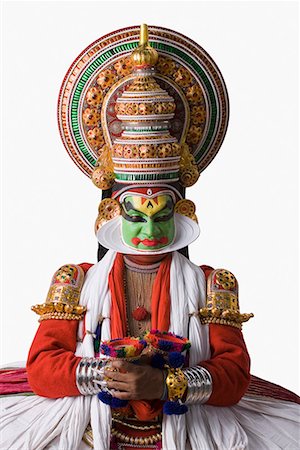 simsearch:857-03553639,k - Close-up of a Kathakali dance performer Stock Photo - Premium Royalty-Free, Code: 630-01709947