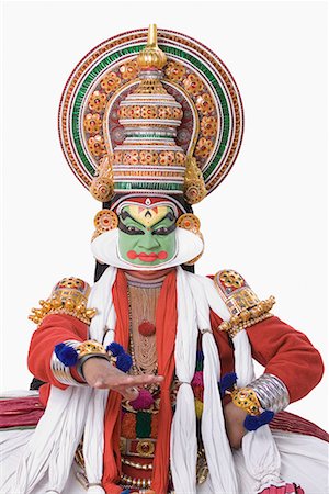 face at camera - Portrait of a Kathakali dance performer Stock Photo - Premium Royalty-Free, Code: 630-01709941