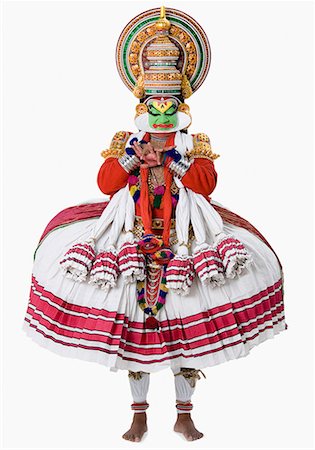 simsearch:857-03553638,k - Close-up of a Kathakali dance performer Stock Photo - Premium Royalty-Free, Code: 630-01709982