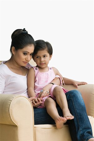 simsearch:630-02221079,k - Girl sitting with her mother in an armchair Foto de stock - Sin royalties Premium, Código: 630-02220832