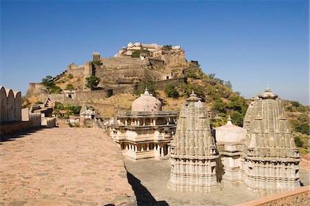 Temples in a fort, Kumbhalgarh, Kelwada Tehsil, Rajsamand District, Rajasthan, India Stock Photo - Premium Royalty-Free, Code: 630-03479091