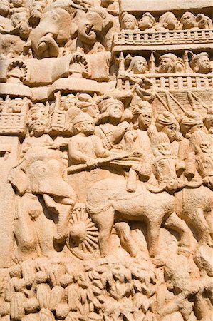 Sculptures carved on a wall, Bhopal, Madhya Pradesh, India Stock Photo - Premium Royalty-Free, Code: 630-03479153