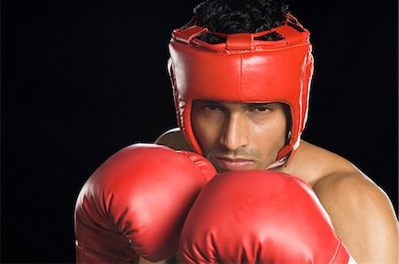 Boxer practicing boxing Foto de stock - Sin royalties Premium, Código: 630-03480364