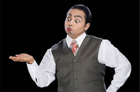 funny black man - Close-up of a mime gesturing Stock Photo - Premium Royalty-Free, Code: 630-03480591