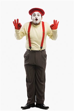 performance concept - Portrait of a mime looking shocked Stock Photo - Premium Royalty-Free, Code: 630-03480659