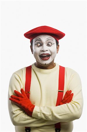 stage costume - Mime rolling eyes Stock Photo - Premium Royalty-Free, Code: 630-03480676