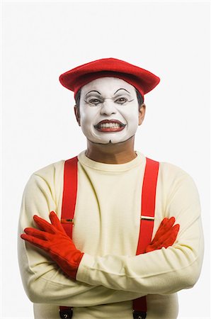 simsearch:640-01360385,k - Portrait of a mime clenching his teeth Stock Photo - Premium Royalty-Free, Code: 630-03480673