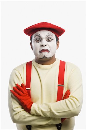 stage makeup - Portrait of a mime sulking Stock Photo - Premium Royalty-Free, Code: 630-03480681