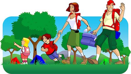 family vacation illustration - Family at a picnic Stock Photo - Premium Royalty-Free, Code: 630-03481497