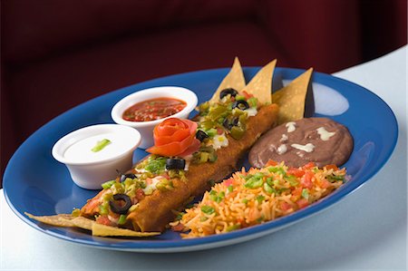 fried rice bowl - Enchilada served on a plate Stock Photo - Premium Royalty-Free, Code: 630-03481726