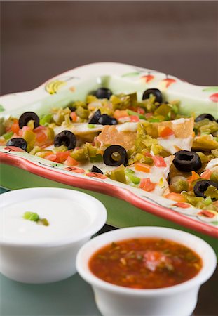 simsearch:630-03481771,k - Quesadilla served on a tray Stock Photo - Premium Royalty-Free, Code: 630-03481783